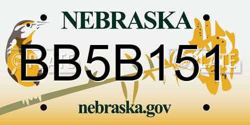 BB5B151 Nebraska License Plate