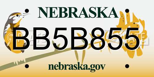 BB5B855 Nebraska License Plate