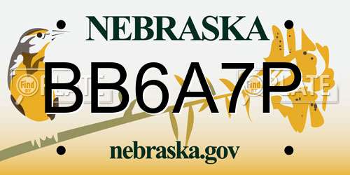 BB6A7P Nebraska License Plate