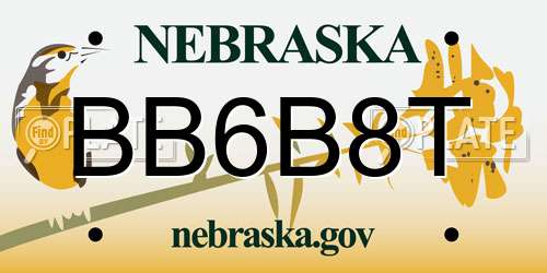 BB6B8T Nebraska License Plate
