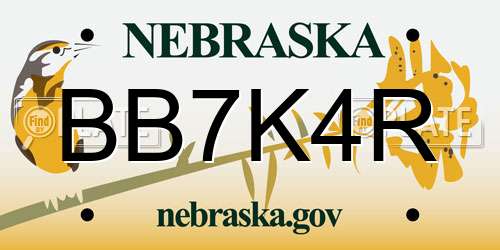 BB7K4R Nebraska License Plate