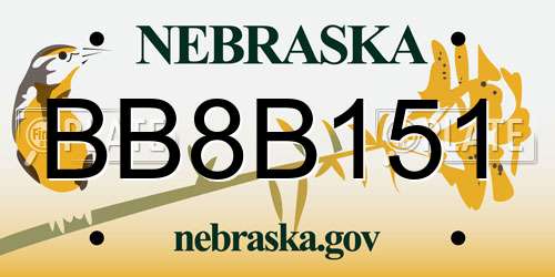BB8B151 Nebraska License Plate