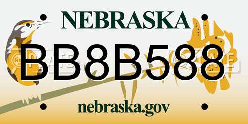 BB8B588 Nebraska License Plate