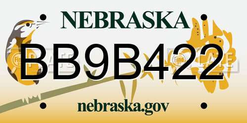 BB9B422 Nebraska License Plate