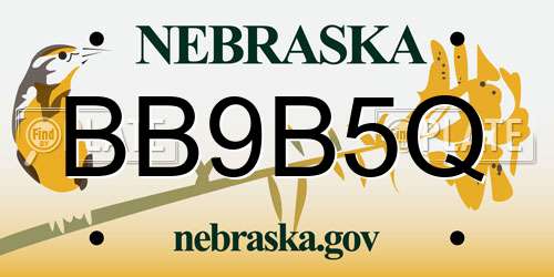 BB9B5Q Nebraska License Plate