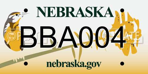 BBA004 Nebraska License Plate