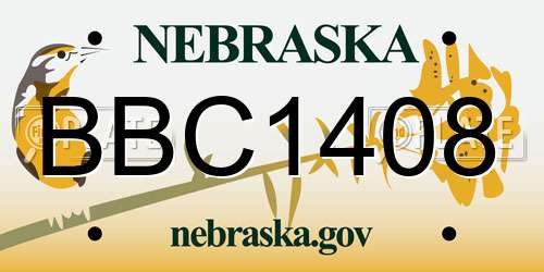 BBC1408 Nebraska License Plate