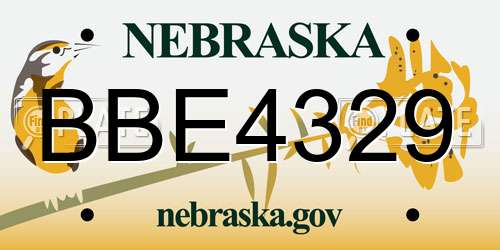 BBE4329 Nebraska License Plate