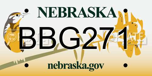 BBG271 Nebraska License Plate