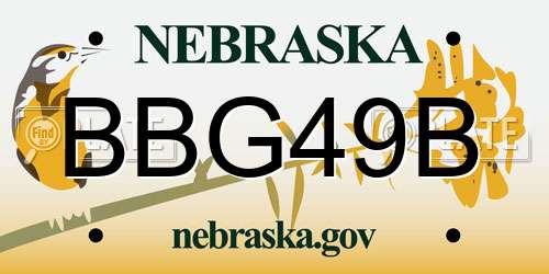 BBG49B Nebraska License Plate