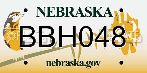 BBH048 Nebraska License Plate