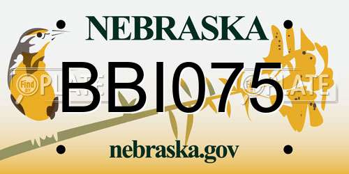 BBI075 Nebraska License Plate