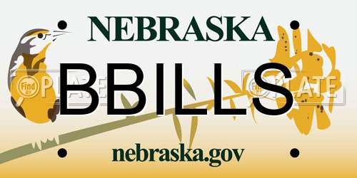 BBILLS Nebraska License Plate