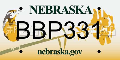BBP331 Nebraska License Plate