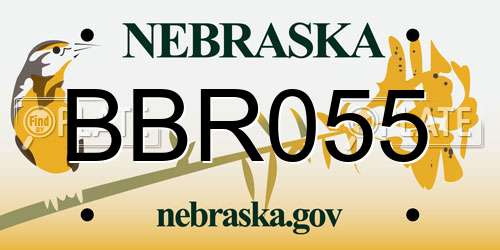 BBR055 Nebraska License Plate