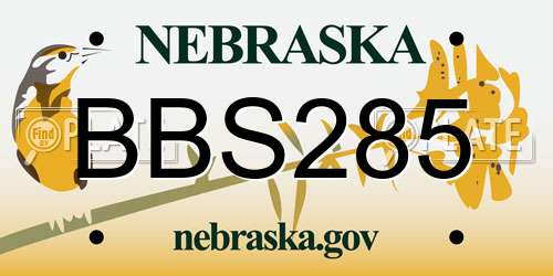 BBS285 Nebraska License Plate