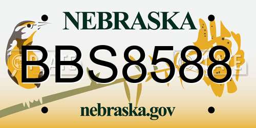 BBS8588 Nebraska License Plate