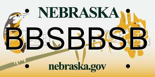 BBSBBSB Nebraska License Plate