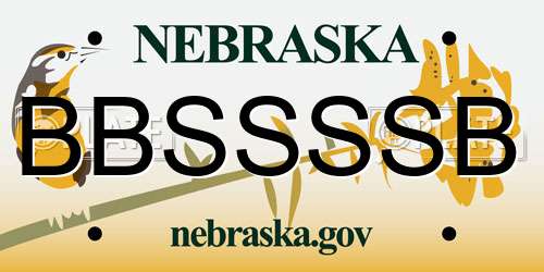 BBSSSSB Nebraska License Plate