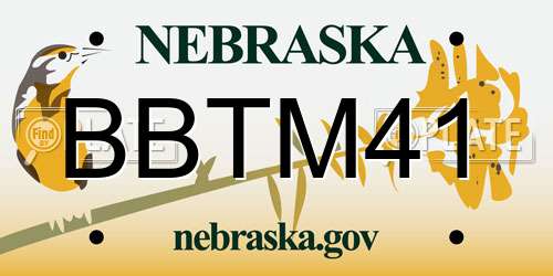 BBTM41 Nebraska License Plate