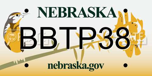 BBTP38 Nebraska License Plate