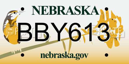 BBY613 Nebraska License Plate