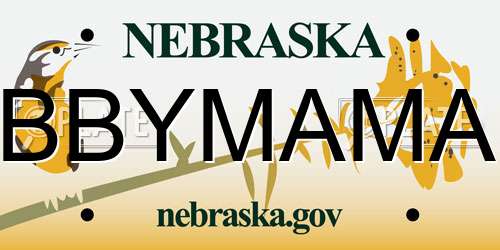 BBYMAMA Nebraska License Plate