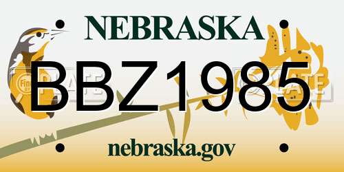 BBZ1985 Nebraska License Plate