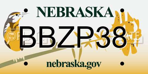 BBZP38 Nebraska License Plate