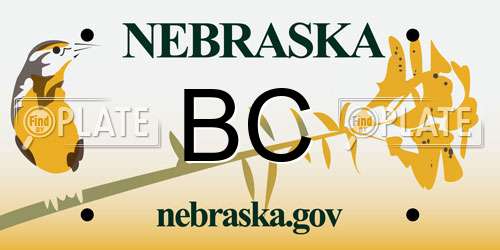 BC Nebraska License Plate
