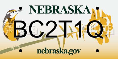 BC2T1Q Nebraska License Plate