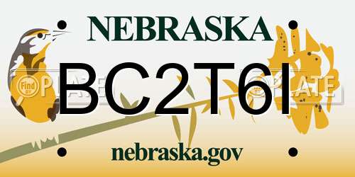 BC2T6I Nebraska License Plate
