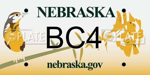 BC4 Nebraska License Plate