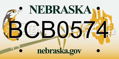 BCB0574 Nebraska License Plate