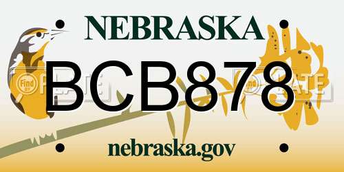 BCB878 Nebraska License Plate