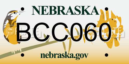 BCC060 Nebraska License Plate