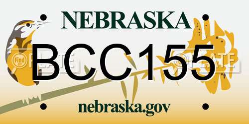 BCC155 Nebraska License Plate