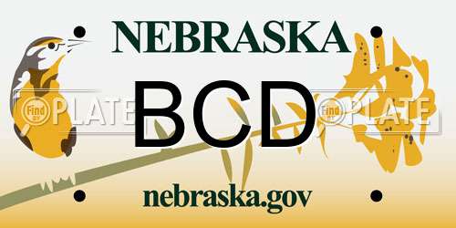 BCD Nebraska License Plate