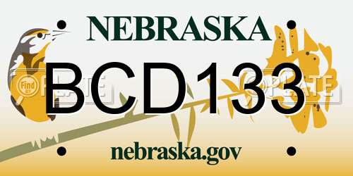 BCD133 Nebraska License Plate