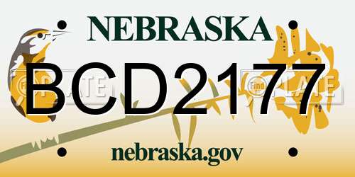 BCD2177 Nebraska License Plate