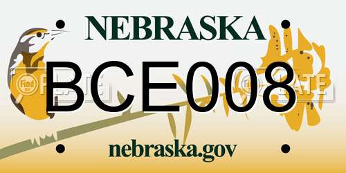 BCE008 Nebraska License Plate