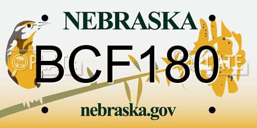 BCF180 Nebraska License Plate