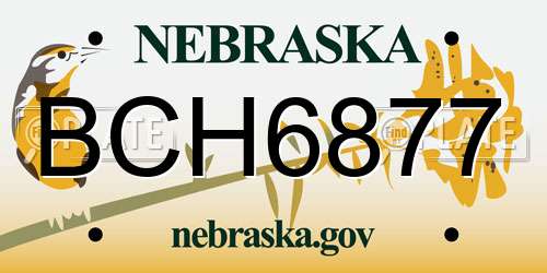 BCH6877 Nebraska License Plate