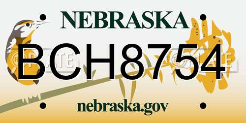 BCH8754 Nebraska License Plate