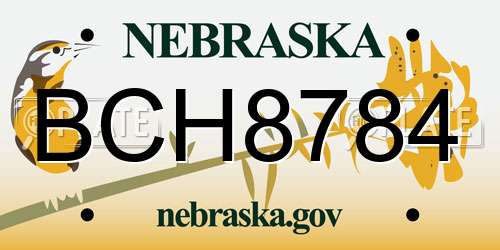 BCH8784 Nebraska License Plate