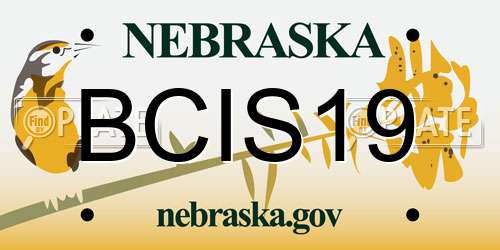 BCIS19 Nebraska License Plate