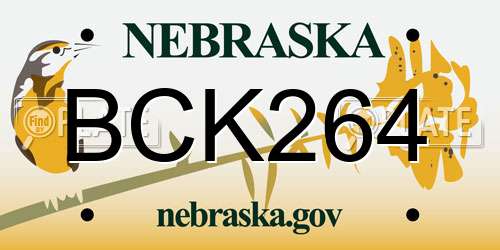 BCK264 Nebraska License Plate