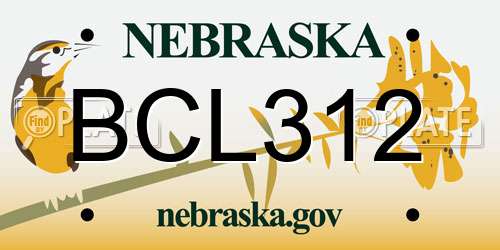 BCL312 Nebraska License Plate