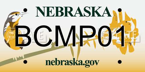 BCMP01 Nebraska License Plate