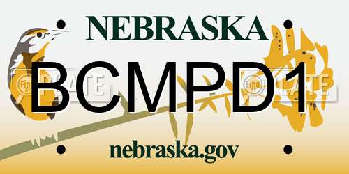BCMPD1 Nebraska License Plate